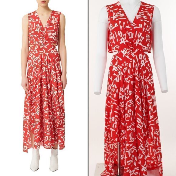 Maje Renilde Abstract Print Maxi Dress - Picture 1 of 5